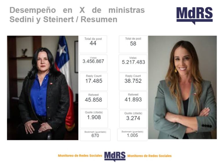 Desempeño en X de las ministras Sedini y Steinert: resumen comparativo – MdRS